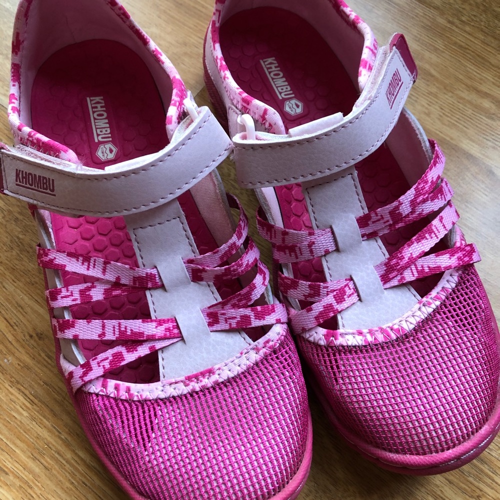 Pink hiking shoes
